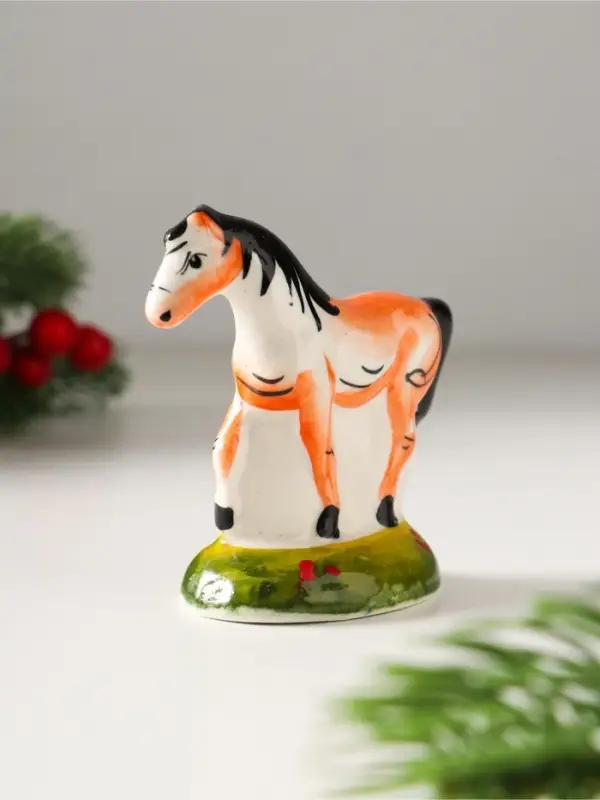 Сувенир Лошадь Зорька, 7х7х3,5 см, гжель,цвет Сувенир Лошадь Зорька, 7х7х3,5 см, гжель,цвет