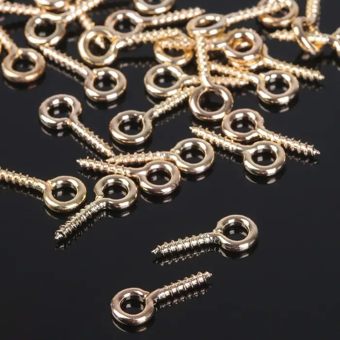 Держатель для кулона винтовой СМ-934, набор 50 шт. 1.2×0.5×0.1 см, цвет золото