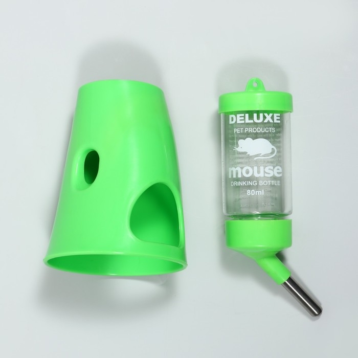 Поилка 80 мл с основанием-домиком для мелких грызунов, 8 х 8 х 16,5 см, зелёная Поилка 80 мл с основанием-домиком для мелких грызунов, 8 х 8 х 16,5 см, зелёная