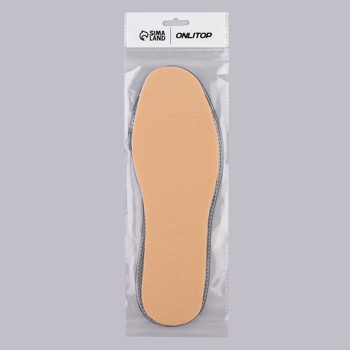 Стельки для обуви, утеплённые, универсальные, р-р RU до 43 (р-р Пр-ля до 45), 27,5 см, пара, цвет коричневый Стельки для обуви, утеплённые, универсальные, р-р RU до 43 (р-р Пр-ля до 45), 27,5 см, пара, цвет коричневый