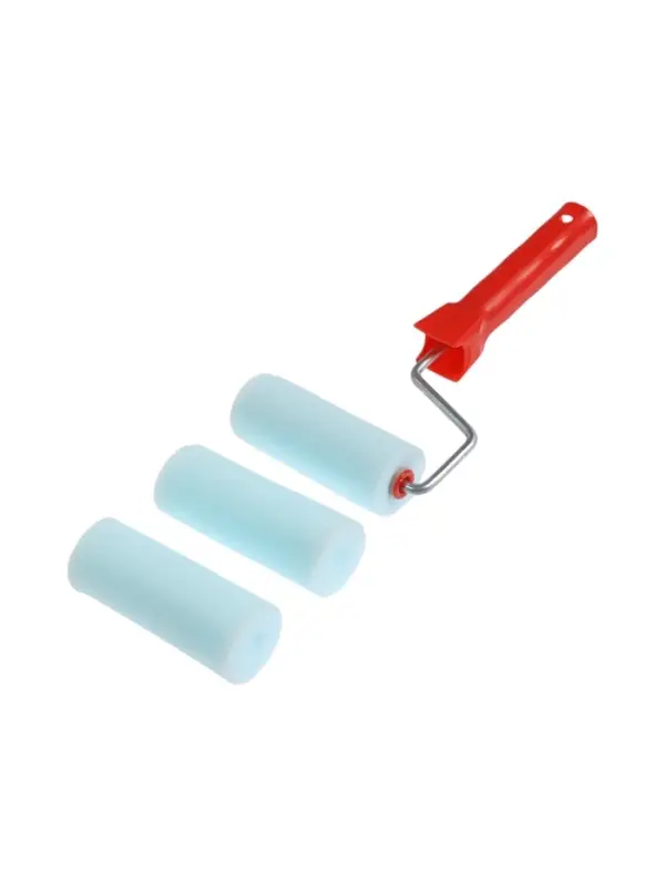 Валик ЛОМ, поролон, 100 мм, рукоятка d=6 мм, D=16 мм, 2 запасных шубки