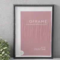 Фоторамка для фото 21х29,7 см (А4) "Oframe", пластик, чёрный с серебром, (пластиковый экран) 1097373