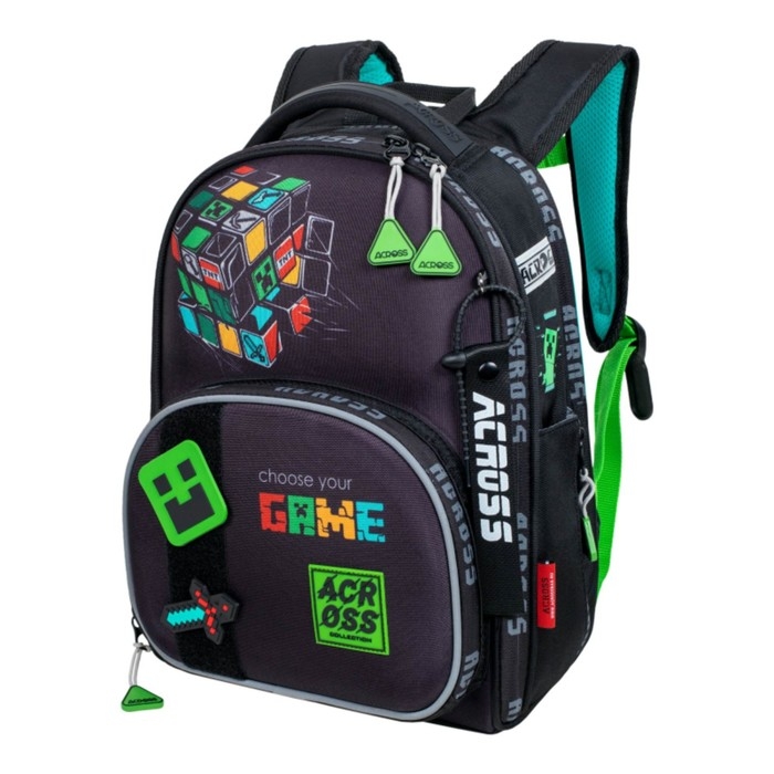 Рюкзак школьный 37 х 28 х 12 см, эргономичная спинка, Across 194 Рюкзак школьный 37 х 28 х 12 см, эргономичная спинка, Across 194