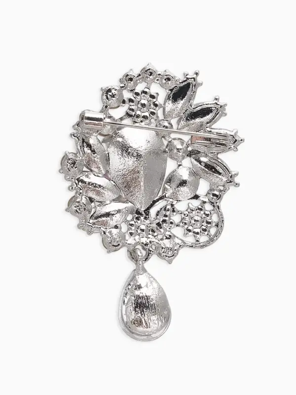 Брошь &laquo;Императрица&raquo;, сияние, радужная в серебре