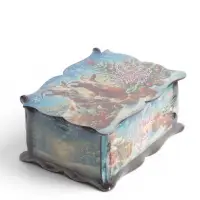 Шкатулка большая  "Семья рыжих козлят", 20х15х8,5 см