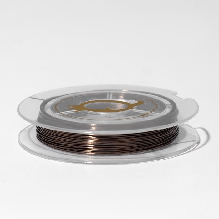 Проволока на бобине, d=0,3 мм, L=10 м, цвет коричневый Проволока на бобине, d=0,3 мм, L=10 м, цвет коричневый