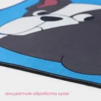 Коврик влаговпитывающий придверный &laquo;Доляна. Бульдог&raquo;, без окантовки, 38&times;57 см, синий