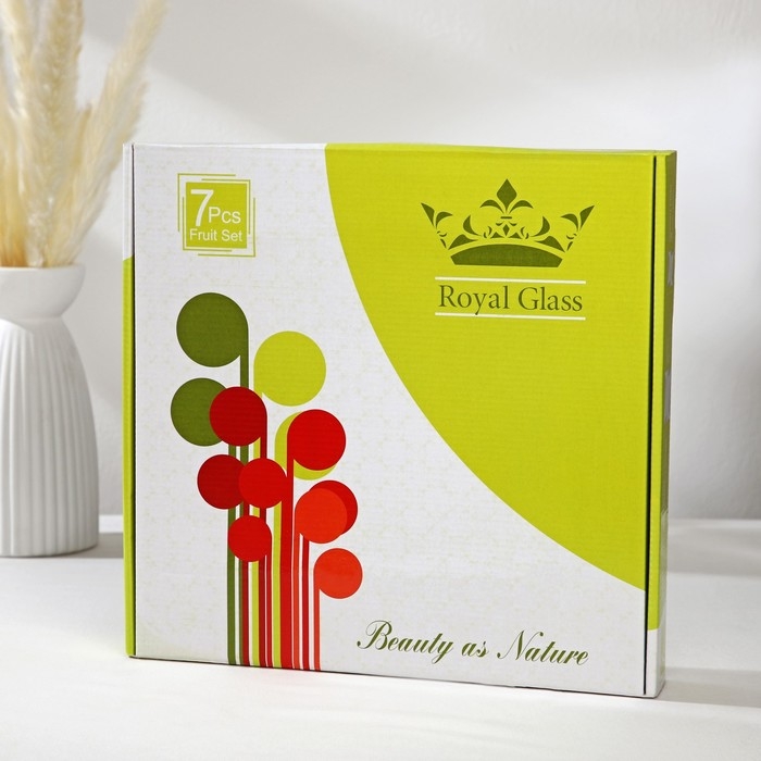 Набор столовый «Виньетка», 7 предметов: d=30 см - 1 шт, d=18 см - 6 шт, цвет золотой, голубой Набор столовый «Виньетка», 7 предметов: d=30 см - 1 шт, d=18 см - 6 шт, цвет золотой, голубой