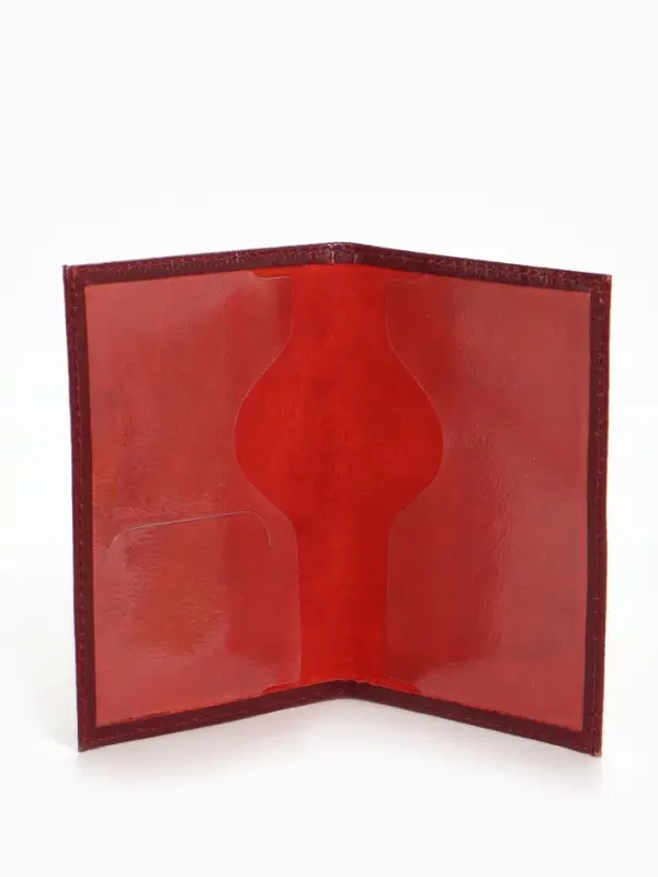 Обложка на военный билет из натуральной кожи, бордовая