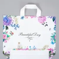 Пакет с петлевой ручкой "Цветы вокруг" 35 х 30 х 8, см, 60 мкм