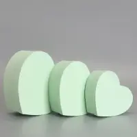 Набор подарочных коробок 3 в 1 сердца, мятный, 22&times;20&times;9; 18.5&times;17&times;7.5; 16&times;14&times;6 см