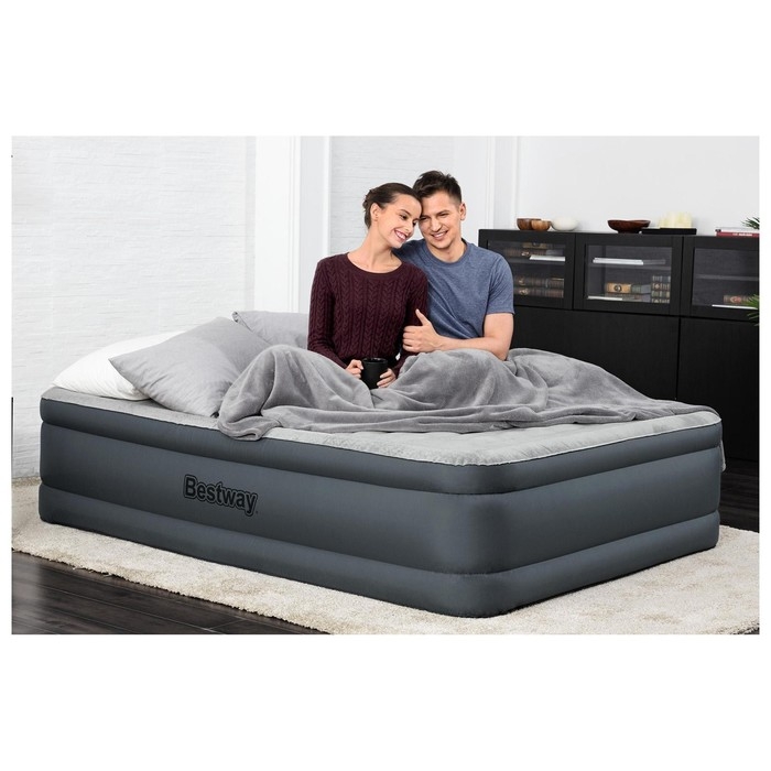 Кровать надувная Fortech, 203 x 152 x 46 см, со встроенным электронасосом, 69075 Bestway Кровать надувная Fortech, 203 x 152 x 46 см, со встроенным электронасосом, 69075 Bestway