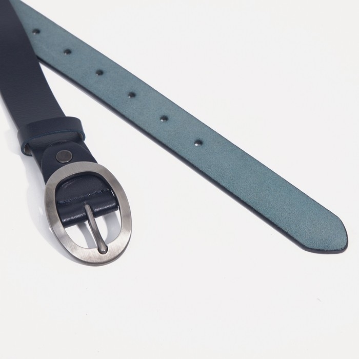 Ремень женский, ширина 3 см, винт, пряжка металл, цвет тёмно-синий