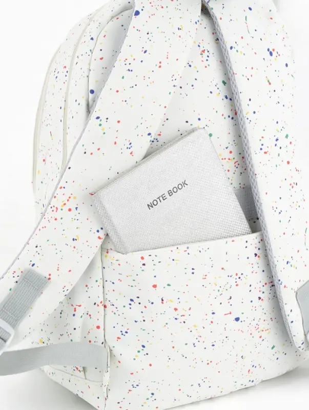 Рюкзак школьный для девочки &laquo;Краска&raquo;, 4 кармана, 31&times;13&times;48 см, белый