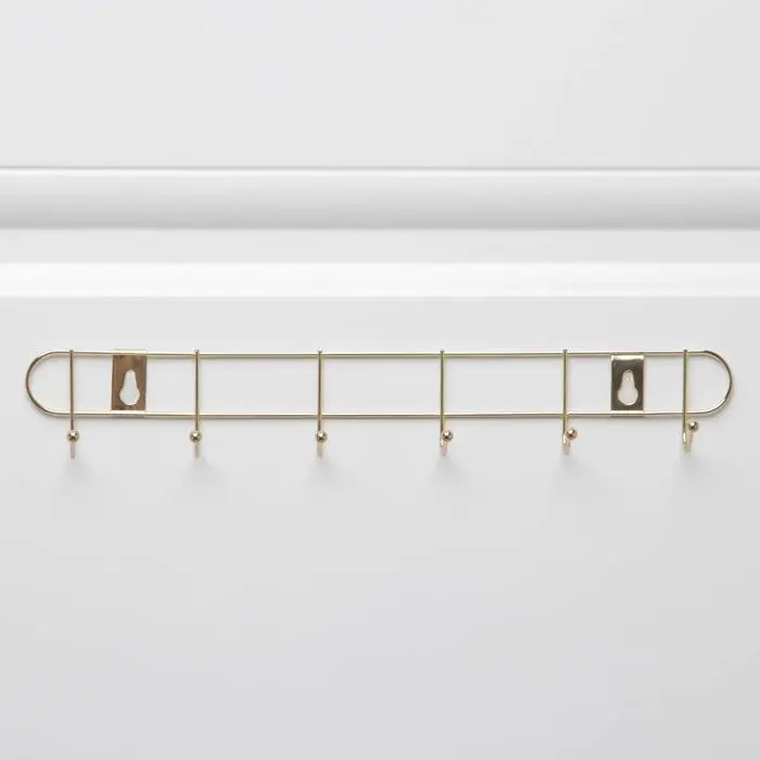 Вешалка настенная Доляна &laquo;Лайт&raquo;, 6 крючков, 33&times;5&times;3.5 см, золотая