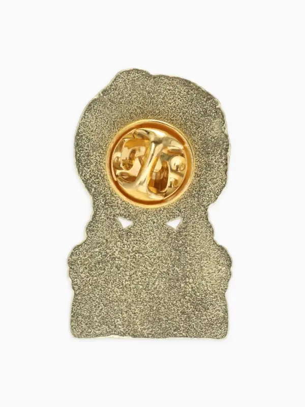 Значок "Русская красавица" с серьгами, цветной в золоте