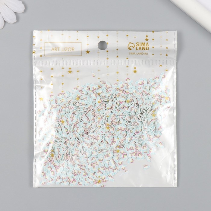 Декор для творчества пластик Декор для творчества пластик "Радуга в облаках" набор 20 гр 0,6х0,8 см