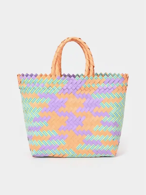 Сумка плетёная, 20&times;10&times;30 см, пластик, разноцветная