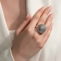 Кольцо металл &laquo;Шар сетка&raquo;, цвет серебро, безразмерное