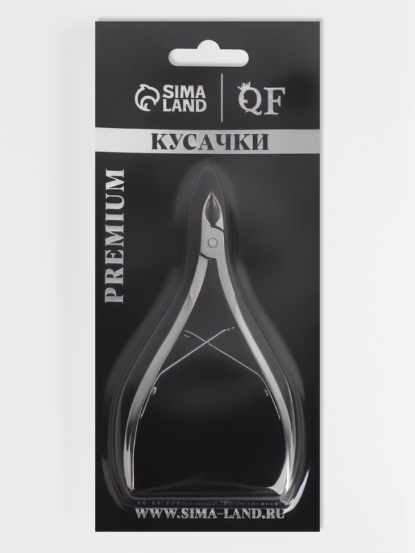 Кусачки для кутикулы 2 пружины 10см(8мм) лого QF серебр блистер QF
