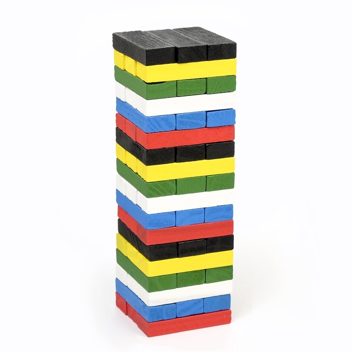 Падающая башня дженга Падающая башня дженга"Время игры"настольная игра 20.5х6.3см,54бруска6.3х1.1х2.1см