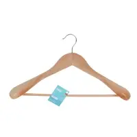 Вешалка для одежды тм VETTA, 45x5,5см, деревянная, широкие плечи, хром, цвет светлое дерево