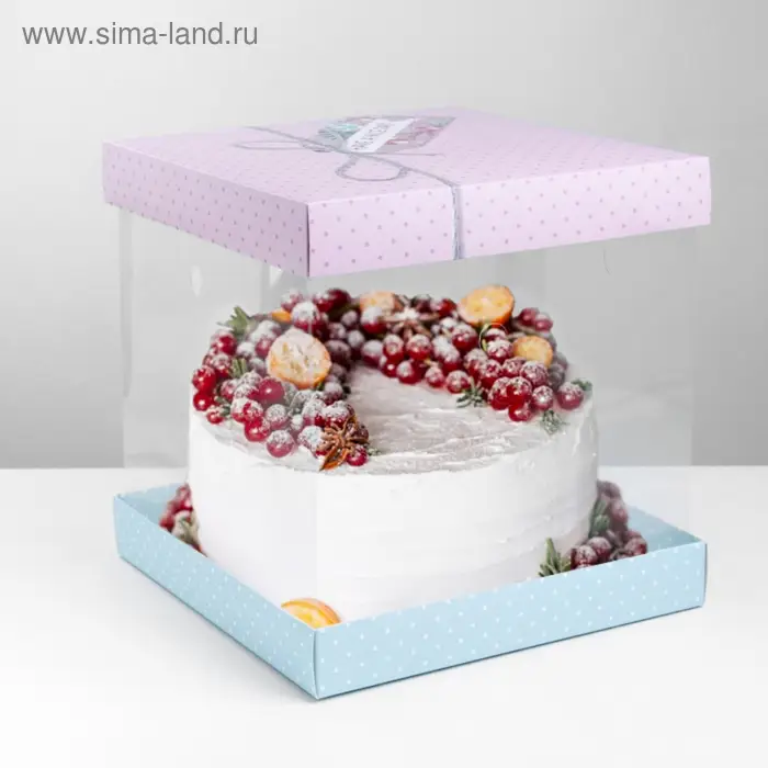 Коробка для торта, кондитерская упаковка, Have a nice day, 30 х 30 см Коробка для торта, кондитерская упаковка, Have a nice day, 30 х 30 см