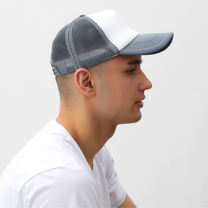 Бейсболка с сеткой MINAKU, цвет серый, размер 56-58 Бейсболка с сеткой MINAKU, цвет серый, размер 56-58