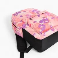 Рюкзак школьный на молнии, с карманами, с рисунком, размер 30&times;13&times;42 см, розовый