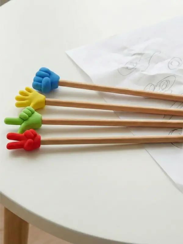 Набор фигурных ластиков &laquo;Жесты&raquo;, 4 штуки, в пакете на зип-молнии