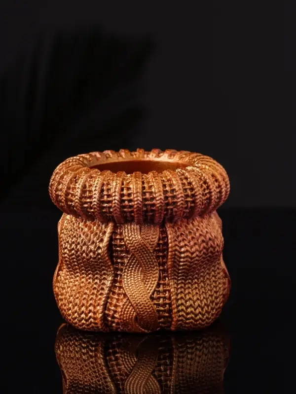 Подсвечник  Подсвечник "Вязаный мешок", 6х6 см, бронза