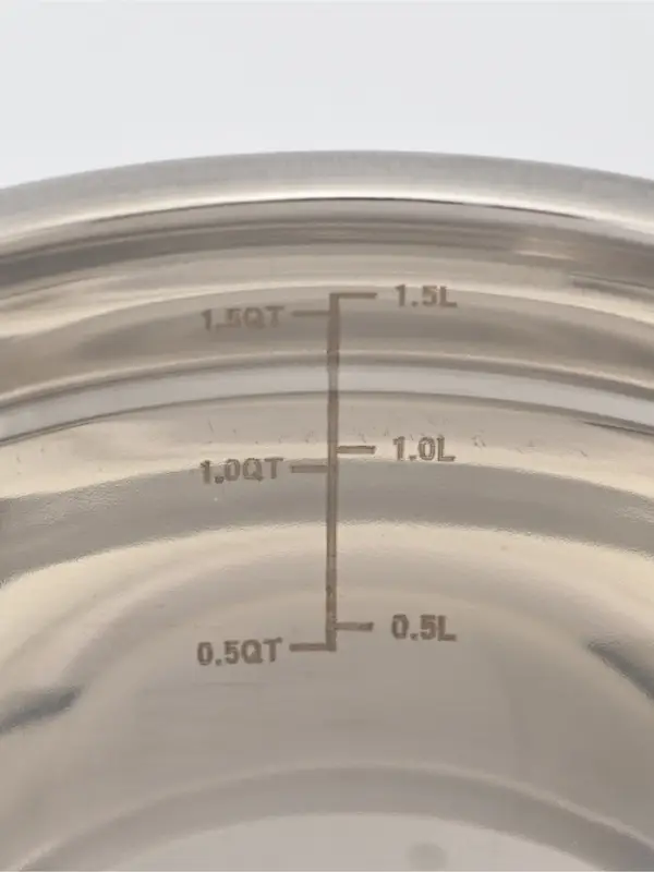 Миска, 1.5 л, 20&times;10.2 см, с мерной шкалой, толщина 0.6 мм, нержавеющая сталь