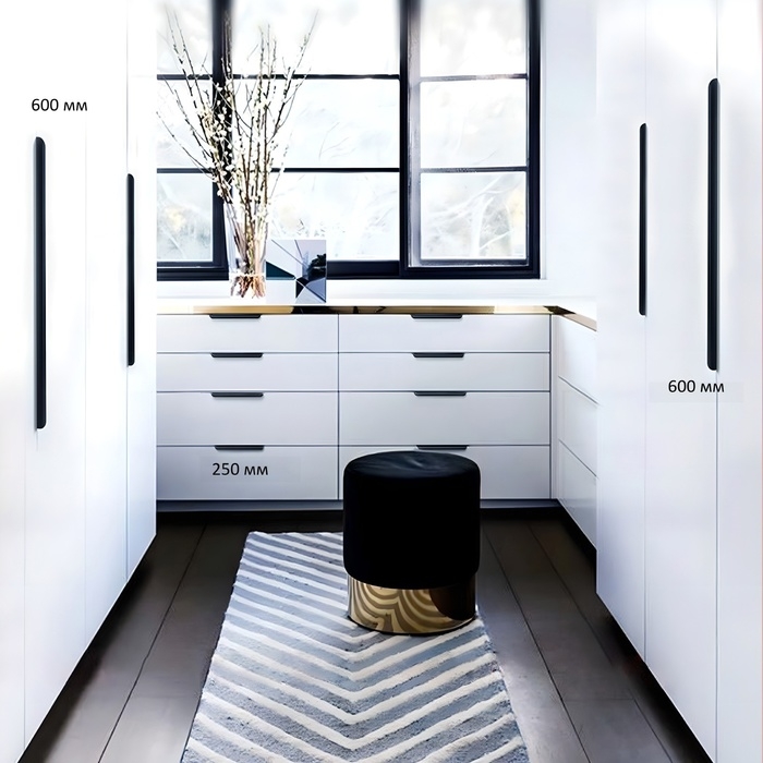 Ручка торцевая CAPPIO RT002BL, L=250 мм, м/о 192 мм, цвет черный Ручка торцевая CAPPIO RT002BL, L=250 мм, м/о 192 мм, цвет черный