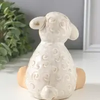 Копилка для денег керамика &laquo;Кудрявый барашек&raquo;, беж, 11.6&times;11.2&times;13.4 см