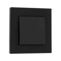 Выключатель TOT Matte Glass, 10 А, 1 клавиша, скрытый монтаж, стеклянная рамка, чёрный