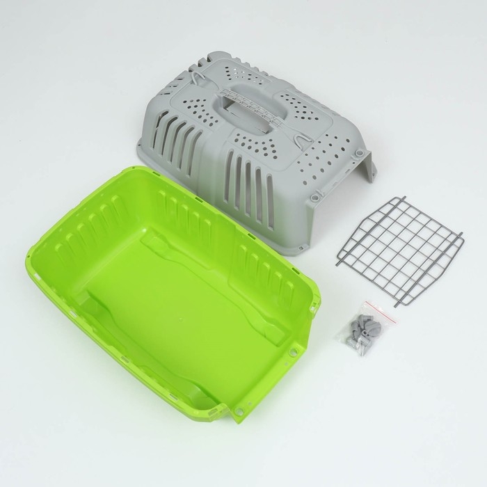 Переноска для животных пластиковая 47 х 30 х 35 см, вес до 9 кг, зелёная Переноска для животных пластиковая 47 х 30 х 35 см, вес до 9 кг, зелёная