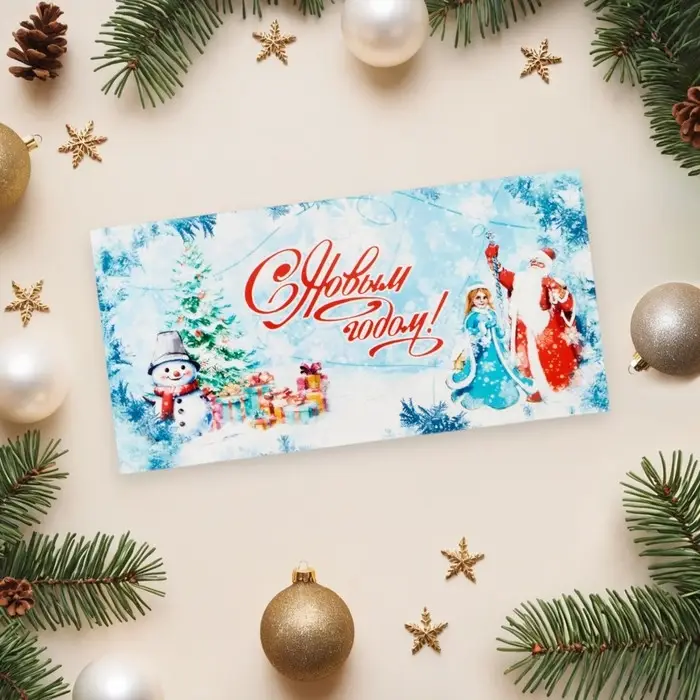 Конверт для денег «С Новым Годом!», 16×8 см