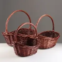 Набор корзин из 3 шт, 48x35xH13/18/40 см, 40x30xH12/16/35 см, 33x25xH10/14/29 см, ива