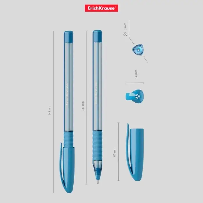 Ручка шариковая ErichKrause U-109 Spring Stick&Grip, узел 1.0 мм, чернила синие, резиновый держатель, супермягкое письмо, длина линии письма 1000 метров Ручка шариковая ErichKrause U-109 Spring Stick&Grip, узел 1.0 мм, чернила синие, резиновый держатель, супермягкое письмо, длина линии письма 1000 метров