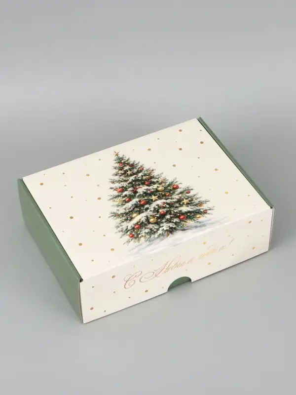 Коробка подарочная, самосборная &laquo;Новогодняя елочка&raquo;,30.7&times;22&times;9.5 см
