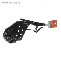 Намордник кожаный цельнокроенный, питбультерьер, ДН 8 см, ОМ 30 см, чёрный