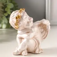 Фигура полистоун "Ангелочек сидит" 13х10х8 см