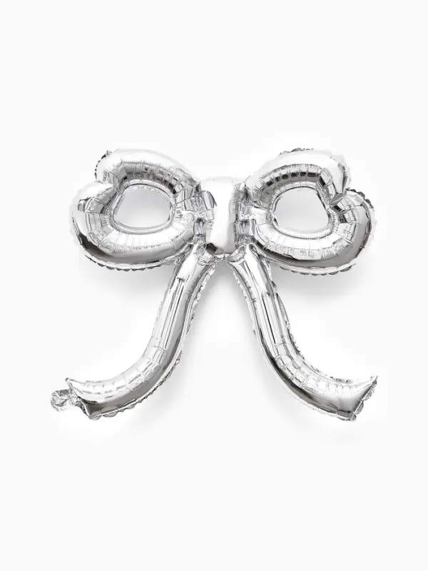 Воздушный шар фольгированный 22" "Бант" цвет серебро