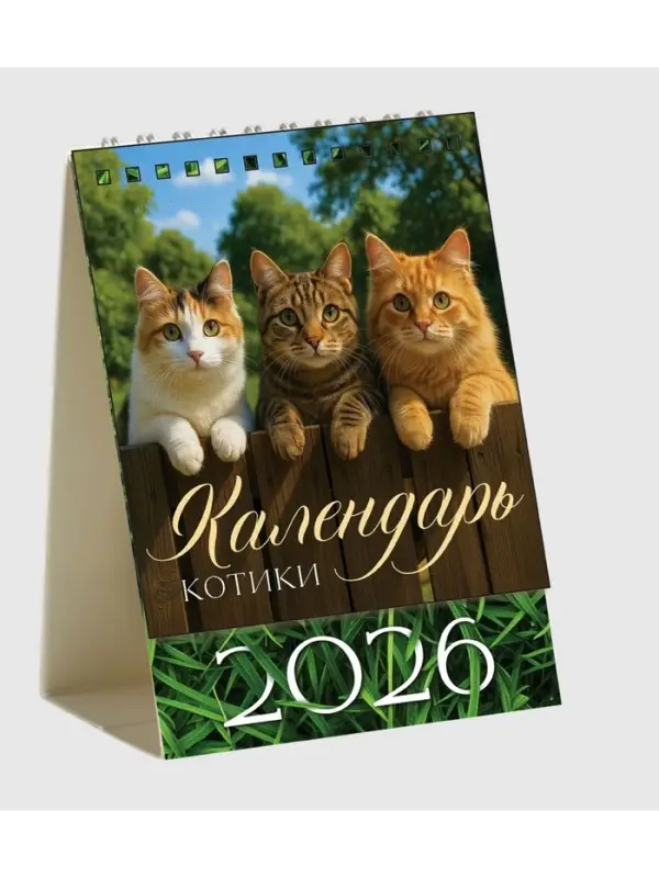 Календарь 2026 настольный, домик «Коты» 10×14 см Календарь 2026 настольный, домик «Коты» 10×14 см
