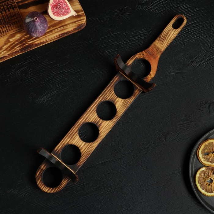 Доска деревянная для подачи шотов Wild Kitchen, 45.5×6.5×6 см, в обжиге, цельный кедр Доска деревянная для подачи шотов Wild Kitchen, 45.5×6.5×6 см, в обжиге, цельный кедр