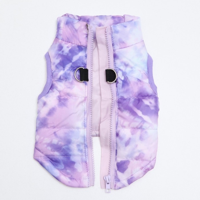 Куртка для собак на молнии  Куртка для собак на молнии "Аметист", размер XS,  сиреневая (ДС 21, ОШ 22, ОГ 30 см)
