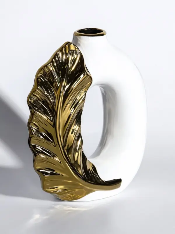 Ваза керамика настольная Ваза керамика настольная "Лорей" h=22х17,5 d=4 см, белый