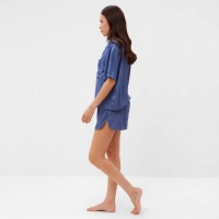 Пижама женская (рубашка и шорты) KAFTAN "Полоса" размер 40-42, синий