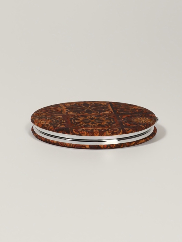 Зеркало складное «Орнамент», d = 7,2 см, с увеличением, цвет коричневый