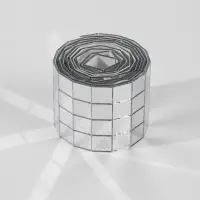 Зеркальная мозаика клеевая, 1&times;1 см, 4 ряда, 4 см, 1 м, цвет серебряный